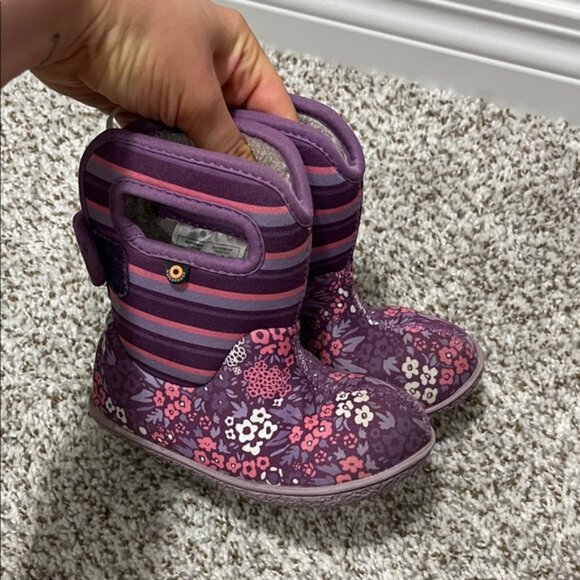 None Other - Bogs Purple Floral Kids Boots